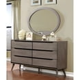 thumbnail image 2 of Allora Wood 6-Drawer Dresser and Oval Mirror in Gray, 2 of 2
