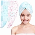 thumbnail image 1 of wonima11 Microfiber Hair Towel Wrap for Kids 2 Pack Rapid Drying Hair Towel with Button Hair Turbans for Wet Hair Wraps Head Towel Wrap for Women and Girls, 1 of 1