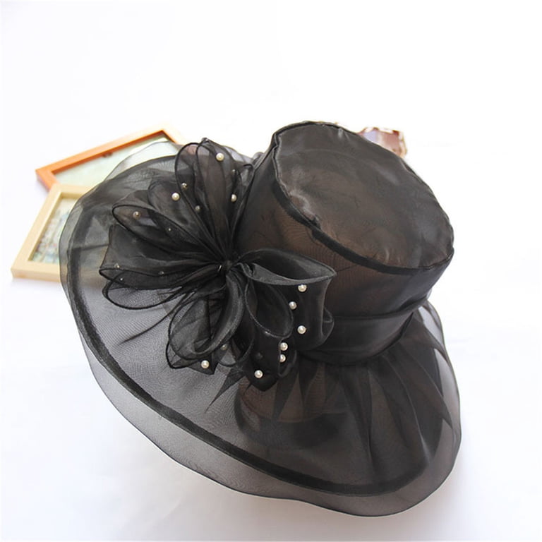 Elegant Vintage Black Women\'s Hat with Sheer Ribbon JUNE main image 2