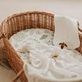 thumbnail image 3 of Muslin Bassinet Fitted Sheets, 2 Pack for Baby Boy and Girl, Soft Breathable Stretchy Baby Pad/Mattress Sheet Set, Universal Fit for Hourglass Oval and Rectangle Bassinet Mattress (Natural Leaves), 3 of 8