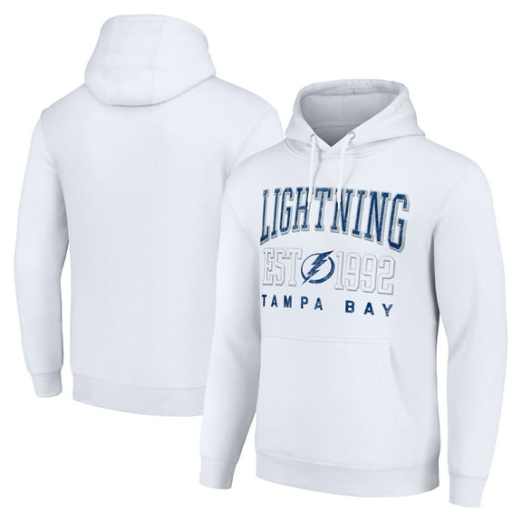 Men's Starter White Tampa Bay Lightning  Graphic Pullover Hoodie