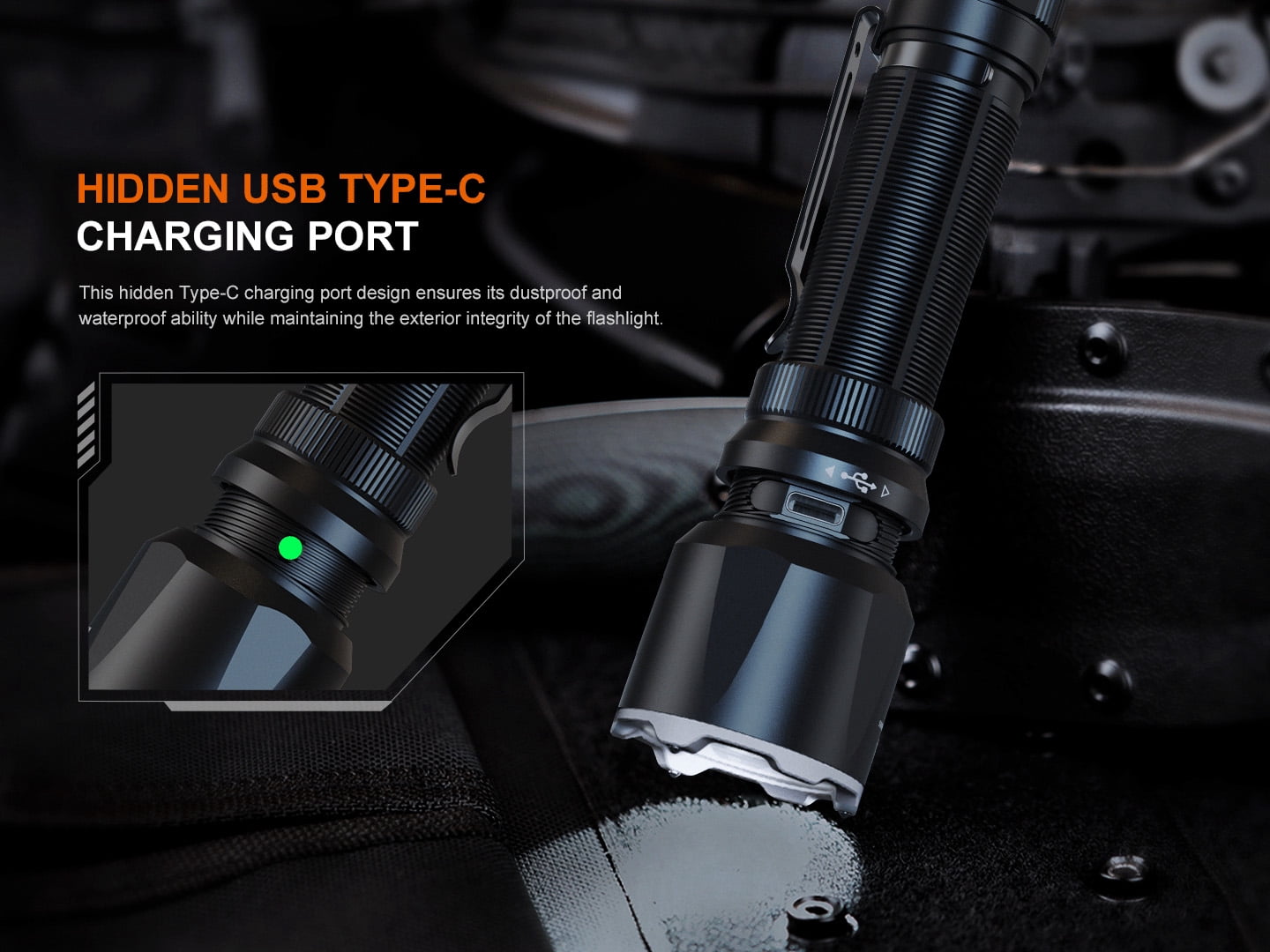 Fenix TK22R 3200 Lumen USB-C Rechargeable Flashlight + LumenTac Organizer