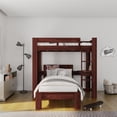 thumbnail image 4 of DHP Jaymee L-Shaped Bunk Bed, Separable Loft Bed with Desk and Bed Frame, Twin/Twin, Nutmeg, 4 of 18