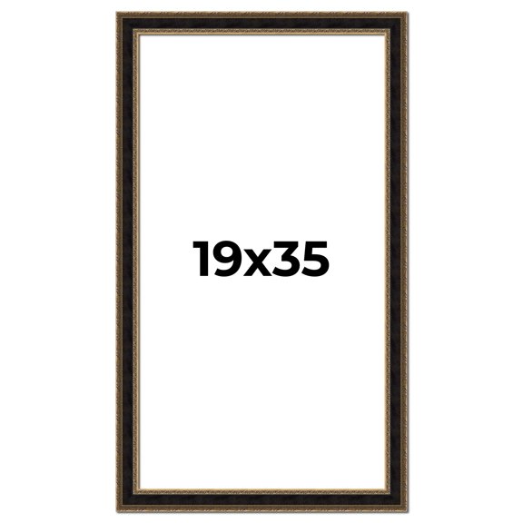 19x35 Frame Gold Antique Vintage Sold Wood Picture Frame | 1.75 Inch Moulding Width | Interior