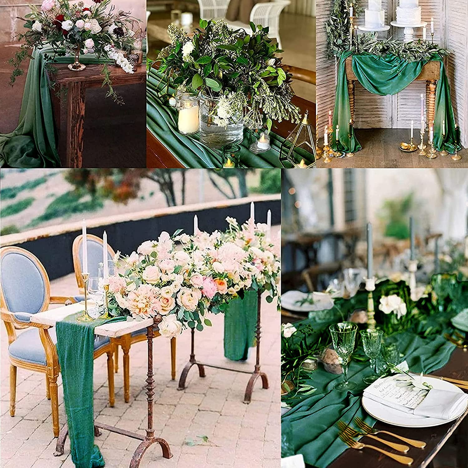 Wehilion Chiffon Table Runner Sheer Chiffon Table Runner Romantic Boho Rustic Wedding Table Runner for Wedding Birthday Party Decor Bridal Baby Shower Table Decoration