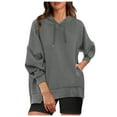 thumbnail image 1 of MeetoTime Oversized Sweatshirt for Women Drawstring Hooded Sweatshirt Casual Fleece Hoodie with Side Pockets, 1 of 8