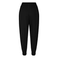 thumbnail image 5 of Lenpel Cargo Pants for Women Elastic High Waisted Drawstring Tapered Travel Hiking Pants Casual Athletic Joggers with Pockets, 5 of 7