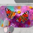 thumbnail image 4 of 1pc Two Butterflies Absorbent Non-Slip Bathroom Thickened Flannel Rug Decor,Soft,Quick Drying,Suitable For Indoor/outdoor Use,Bathrooms,Bedrooms,Kitchens,Terrace,Laundry Rooms,16"x24", 4 of 9