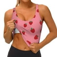 thumbnail image 2 of Rocae Strawberries for Sports Bra for Women Sports Vest with Performance Stretch and Quick Dry FabricX-Large, 2 of 9