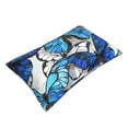 thumbnail image 3 of Balery Blue And White Butterflies Pillow Covers,Bed Pilowcases,Reversible Plush Throw Pillow Covers End Pillow Encasement,Pillow Case - 20"X30", 3 of 9