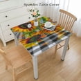 thumbnail image 2 of nygtbtfer Round Tablecloth Spring Summer Flower Black Yellow Floral Decorative Table Cloth with Dust-Proof Wrinkle Resistant Decor for Home Kitchen Dining Room Outdoor Patio, 2 of 7
