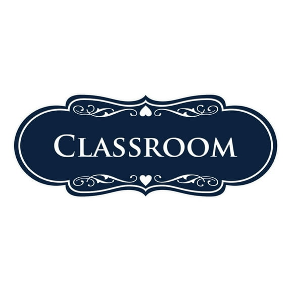 Designer Classroom Sign (Navy Blue / White) - Large