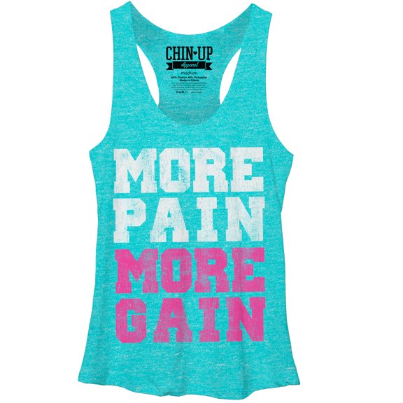 Women's CHIN UP More Gain Racerback Tank Top Tahiti Blue Large