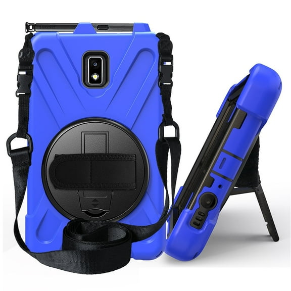 XYX Case for Samsung Galaxy Tab Active 2 8.0 inch SM-T395 with 360 Degree Rotating, Hand Strap, Shoulder Strap, Blue