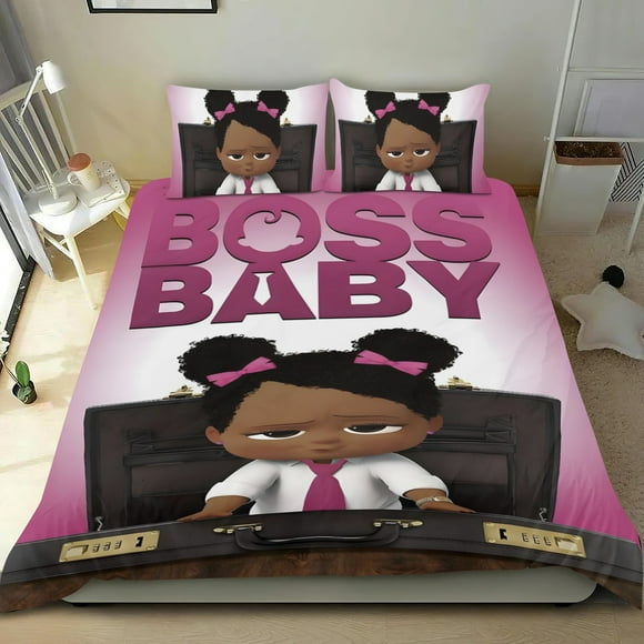 Jefe Bebé África Niña Conjunto de sábanas temático, trío de piezas, cómodo y amigable con la piel, diseño único, regalo de decoración para el hogar para familiares, amigos y fans,140cm *210cm