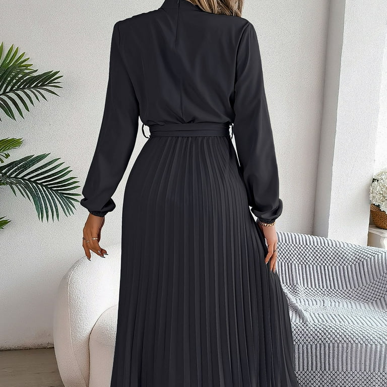 knee length dresses for ladies Living The Dream Black Tiered Midi Dress – Shop the Mint main image 0