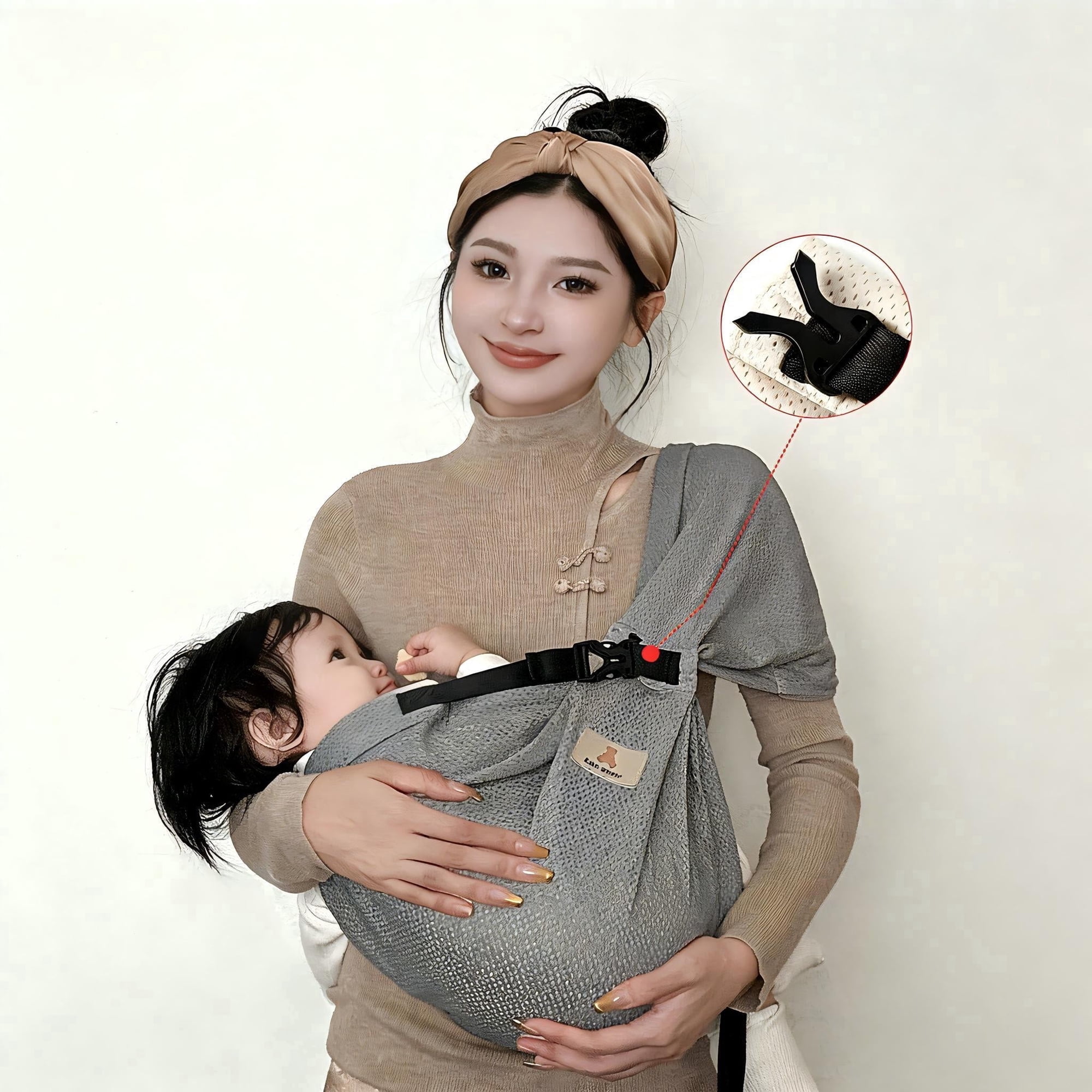 Gilysido Adjustable Hands-free Baby Sling Carrier, Ergonomically Designed, Suitable For Newborns To Toddlers Aged 0-4, Grey