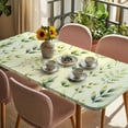 thumbnail image 3 of Sage Green Leaves Table Cloths for 6 Foot Rectangle Tables, Summer Botanical Farmhouse Leaf Patio Waterproof Elastic Fitted Tablecloths, Washable Rectangular Table Cover for Camping, 3 of 8