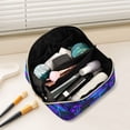 thumbnail image 2 of FORMRS Makeup Bag Travel Cosmetic Organizer for Women Fold Flat Zipper Pouch with Handle, Night Mushrooms Pattern, 2 of 8