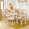 thumbnail image 3 of Fall Pumpkin Chair Covers for Dining Room Set of 6 Autumn Stretch Dining Chair Slipcovers 6 Pieces Seasonal Washable Removable Seat Protector 6 Pack Thanksgiving Decor for Home and Party, 3 of 7
