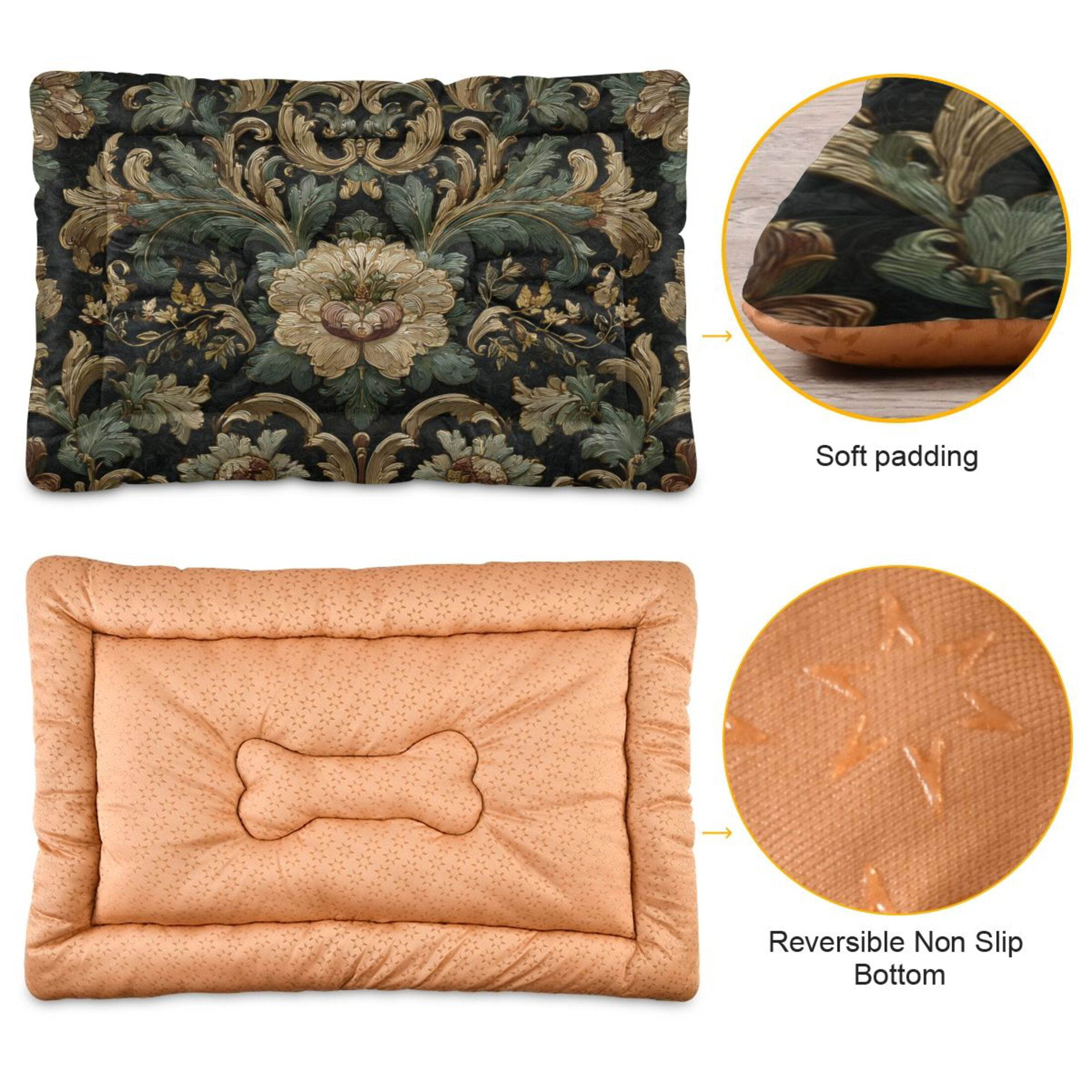Cozy Mat Pet Bed Indoor Outdoor Warm Soft For Cat Dog Puppy(S/M) Muted Golds