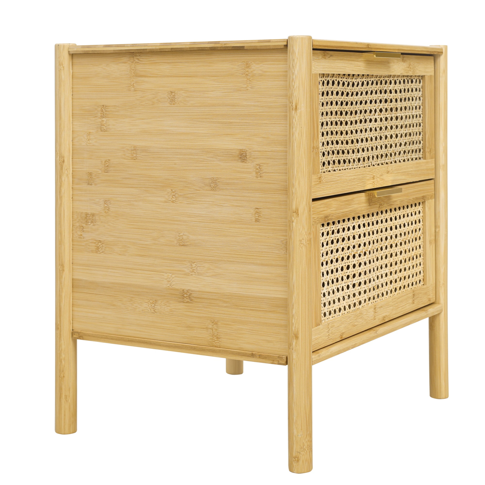 Resenkos Rattan Drawer Bamboo Nightstand for Bedroom Nursery, Accent Bedside Table in Natural Oak Finish Resenkos Rattan Drawer Bamboo Nightstand for Bedroom Nursery, Accent Bedside Table in Natural Oak Finish