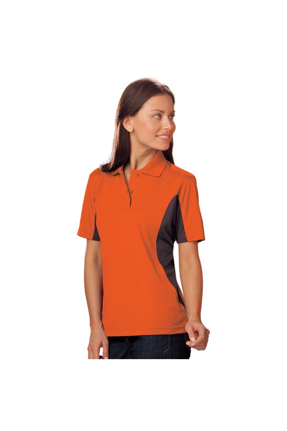 BlueGeneration Ladies Color Block Wicking - Orange Small Trim Graphite