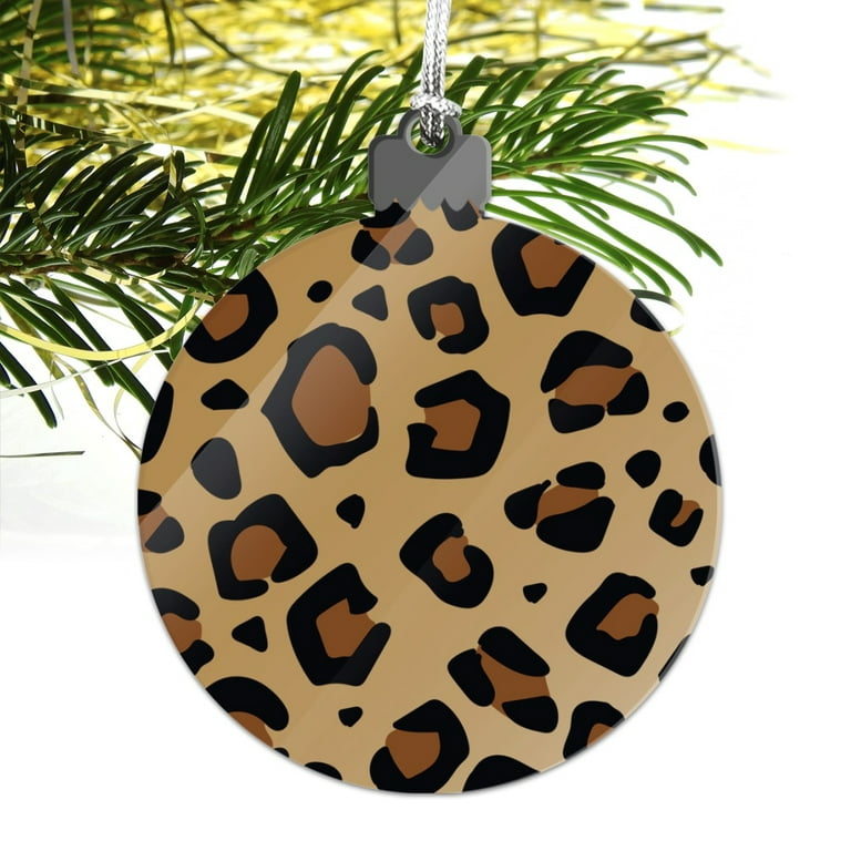 Leopard Print Animal Spots Acrylic Christmas Tree Holiday Ornament