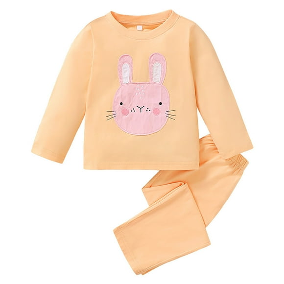 NLLSHGJ Vêtements pour Tout-Petits Filles 4T Ensembles Enfants Garçons Filles Automne Hiver Imprimé Lapin Dessin Animé Hauts à Manches Longues et Pantalons Ensemble 2 Pcs Vêtements pour Enfants Ensemble de Vêtements pour Filles 5T