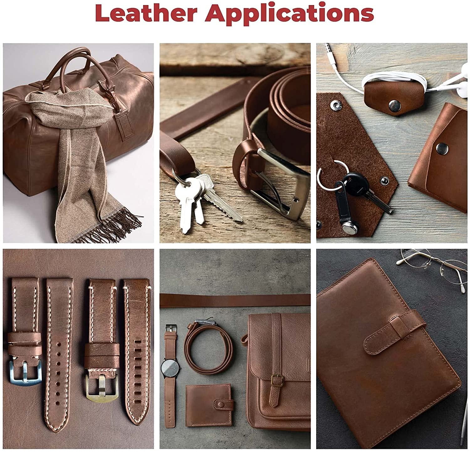 European Leather Work 9-10 oz. (3.6-4mm) Oil-Tanned Leather Scraps Bourbon  Brown - Helia Beer Co