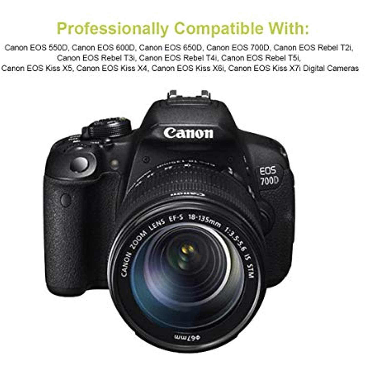 Bonacell LP-E8 Battery and LCD Dual Charger for Canon EOS Rebel