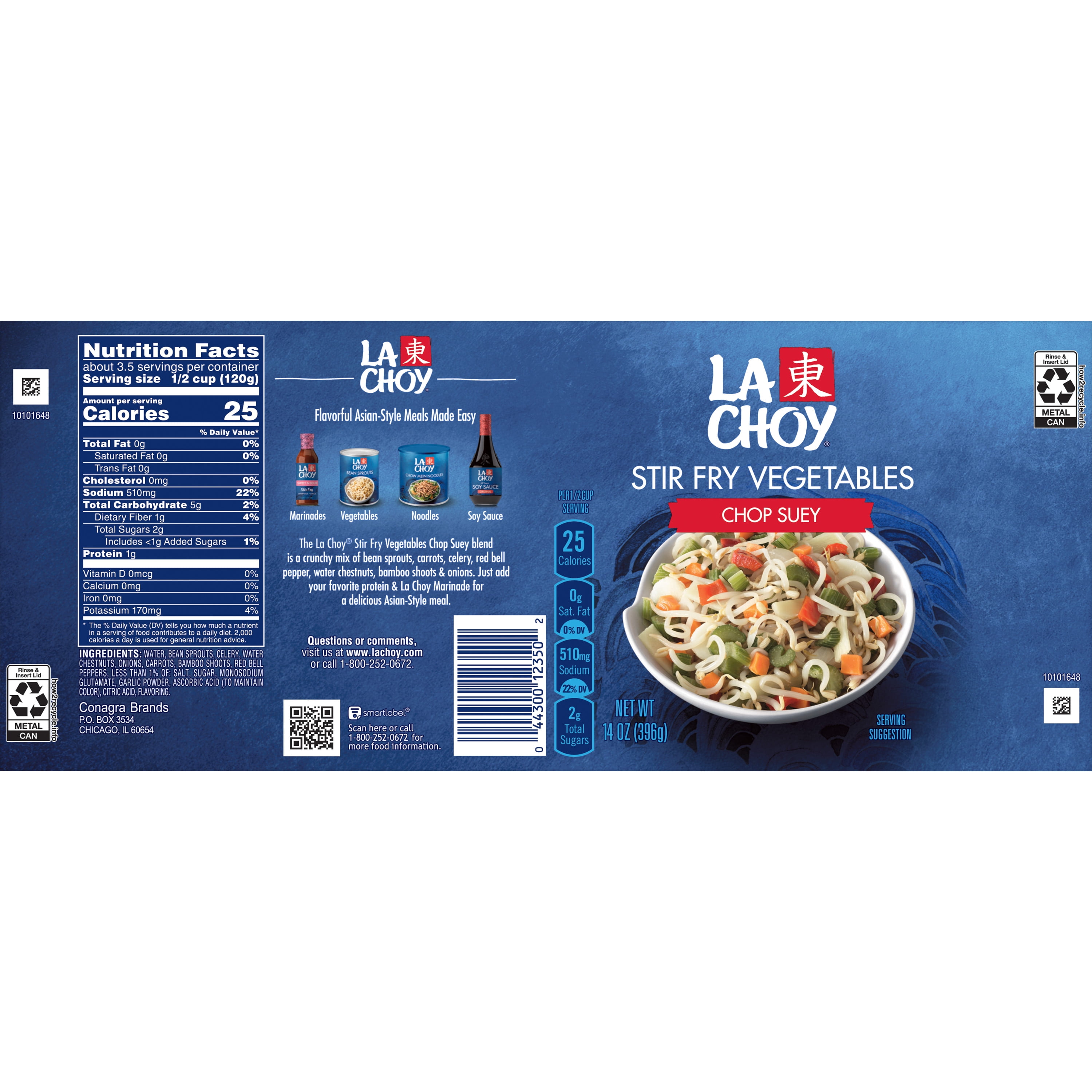 La Choy CHOP SUEY VEGETABLES Asian Cuisine, 14 Ounce Pack Of | atelier