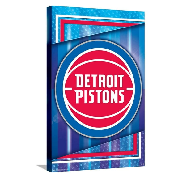 NBA Detroit Pistons - Logo 17 Canvas Wall Poster, 14.725" x 22.375"