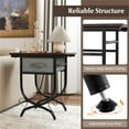 thumbnail image 6 of Rustic Metal Side Table w/ Fabric Drawer - Black &amp; Gray - 19"W x 14"D x 21"H - Perfect Bedside, Coffee, End Table for Living Room, Bedroom, 6 of 9