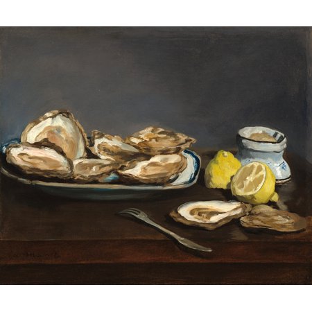 Oysters by Edouard Manet - 12" x 18" Art Print Wall Decor