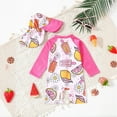 thumbnail image 3 of Hienoo Toddler Girls Rash Guard Swimwear Bathing Suit Long Sleeve One-Piece Swimsuit & Hat, Sizes 3-4, 3 of 8