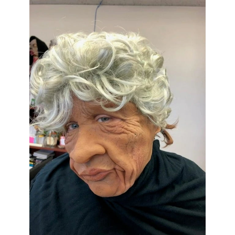 Auntie, Old African-American Lady Old Woman Latex Face Mask 