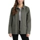 thumbnail image 1 of Chaquetas utilitarias para mujeres INSPIRE CHIC con cintura ajustable, bolsillos con solapa, chaquetas con cremallera y botón, gris S, 1 of 6