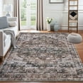 thumbnail image 6 of Haperlare Area Rug Vintage Distressed Machine Washable Area Rug for Living Room Bedroom Traditional Medallion Floral Non Slip Stain Resistant Accent Rug, 9' x 12' Brown, 6 of 7