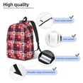 thumbnail image 4 of Bixox Heart Plaid Printing Canvas Backpack Lightweight Casual Travel Backpack School Backpack Fits 15.6 Inch Notebook, 4 of 5