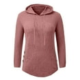 thumbnail image 6 of hotojiny Fashion Hoodies for Womens Fall Ribbed Knit Sweaters Comfy Long Sleeve Shirts Lightweight Casual Drawstring Sweatshirts, 6 of 6