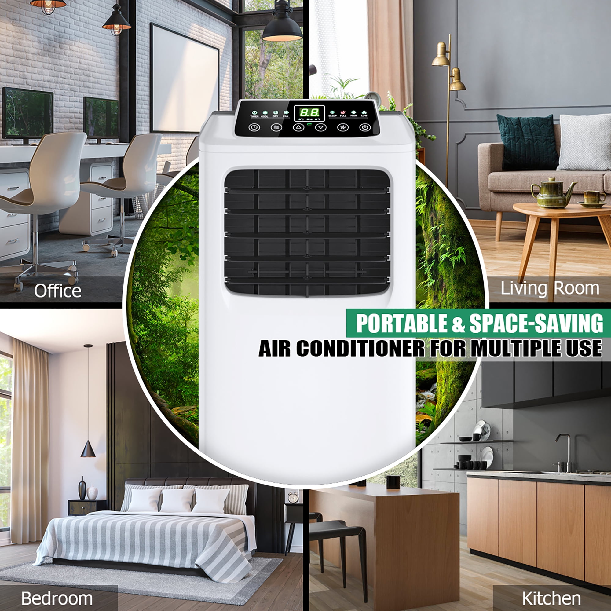 BXD4-A619U1 Costway 8000BTU Air Conditioner & Dehumidifier Portable Air  Conditioner 5500 BTU (8000BTU ASHRAE)