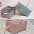 thumbnail image 4 of ZAXARRA Panier de Rangement en Lin avec Poignées Latérales Style Simple Panier Uni, 4 of 7
