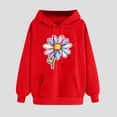 thumbnail image 2 of Sweatshirts for Women Oversized Graphic Hoodies Funny Flower Print Pullover Top Fleece Sweatshirt with Pocket, 2 of 3
