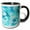 Black/White, variant on 3drose, Sparkling Teal Glitter Crystal Waves Pattern, 15oz Mug