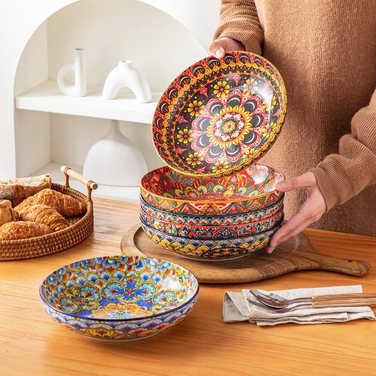 Vancasso 32oz Bohemian Ceramic Pasta Bowls, Set of 6 photo 8