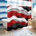 thumbnail image 5 of No Hook Shower Curtain, Red Black Ombre Shower Curtains for Bathroom with See Through Top Window, Modern Geometric Moire Abstract Art Waterproof & Washable Bath Curtain 66"x72", 5 of 9