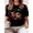 Black, variant on Women's TShirt Matching Fashion Cherry Print Casual Round Neck Short Sleeve Tops