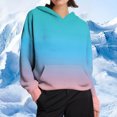thumbnail image 7 of FNFHFY Hoodies for Women Color Block Hooded Sweatshirt Cozy Knit Sweater Pullovers Loose Drop Shoulder Hoodie, 7 of 7