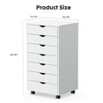 thumbnail image 7 of ZUNMOS 7 Drawer Chest, Storage Cabinets Dressers Wood Dresser Cabinet with Wheels Mobile Organizer Drawers for Office, Bedroom, Home, White, 7 of 7